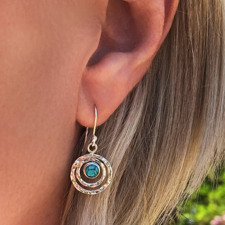 Pendientes Boho Saturno con Turquesa
