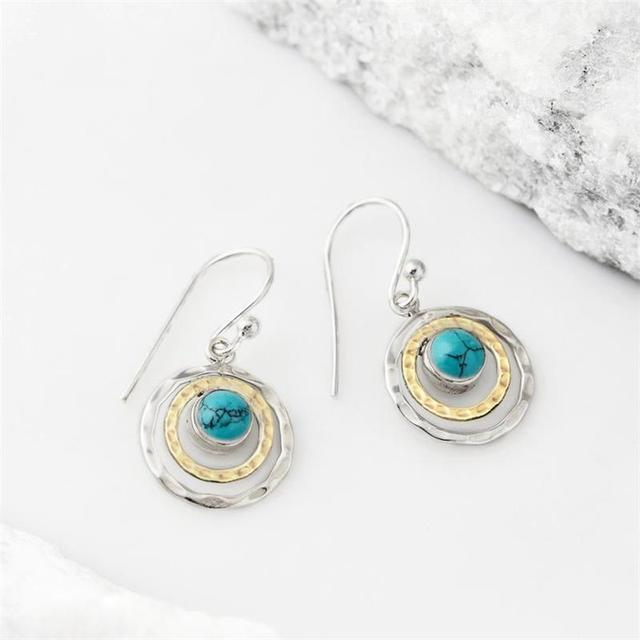Pendientes Boho Saturno con Turquesa