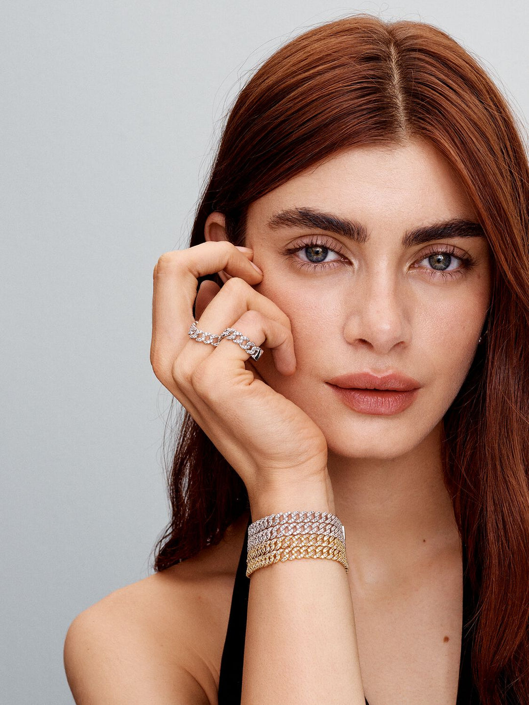 Pulsera Cubana en Moissanite