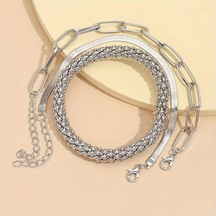 Vintage Multi-Layer Snake Bone Chain Bracelet Set